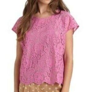 Robert Rodriguez Must Have Lace Tee Boxy Top Pink 4